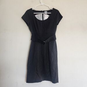 H&M Pinstripe Roundneck Belted Professional/ Office Attire Dress size 6 NWT